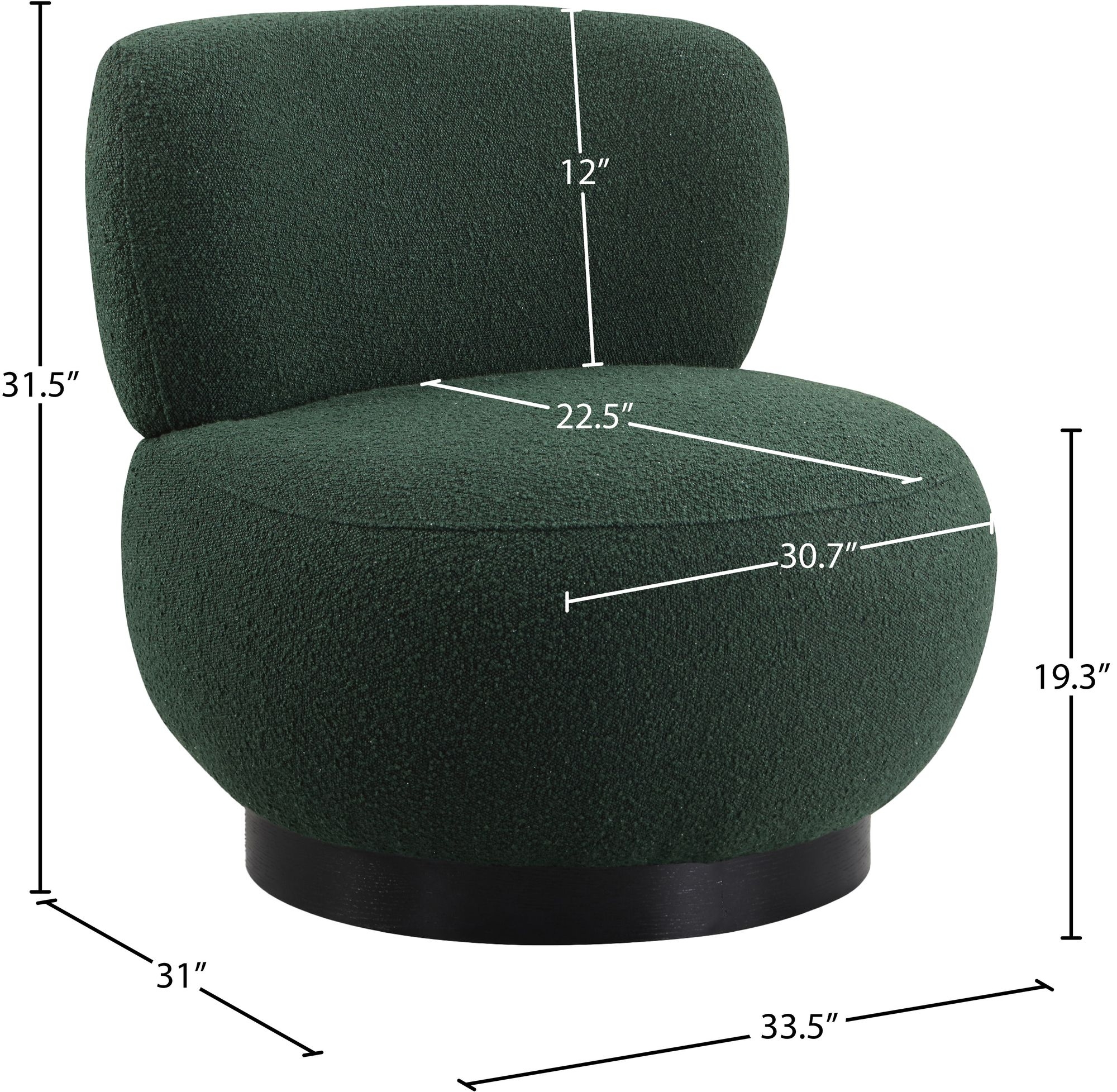 Calais Boucle Fabric Accent Chair with Black Oak Veneer Base