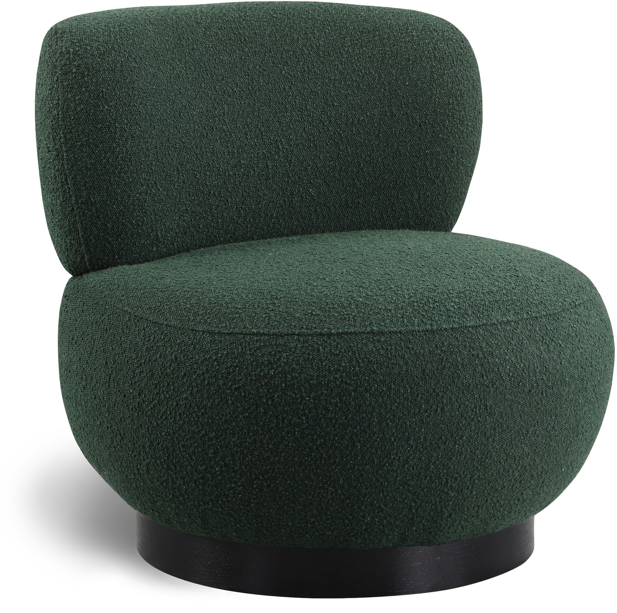 Calais Boucle Fabric Accent Chair with Black Oak Veneer Base