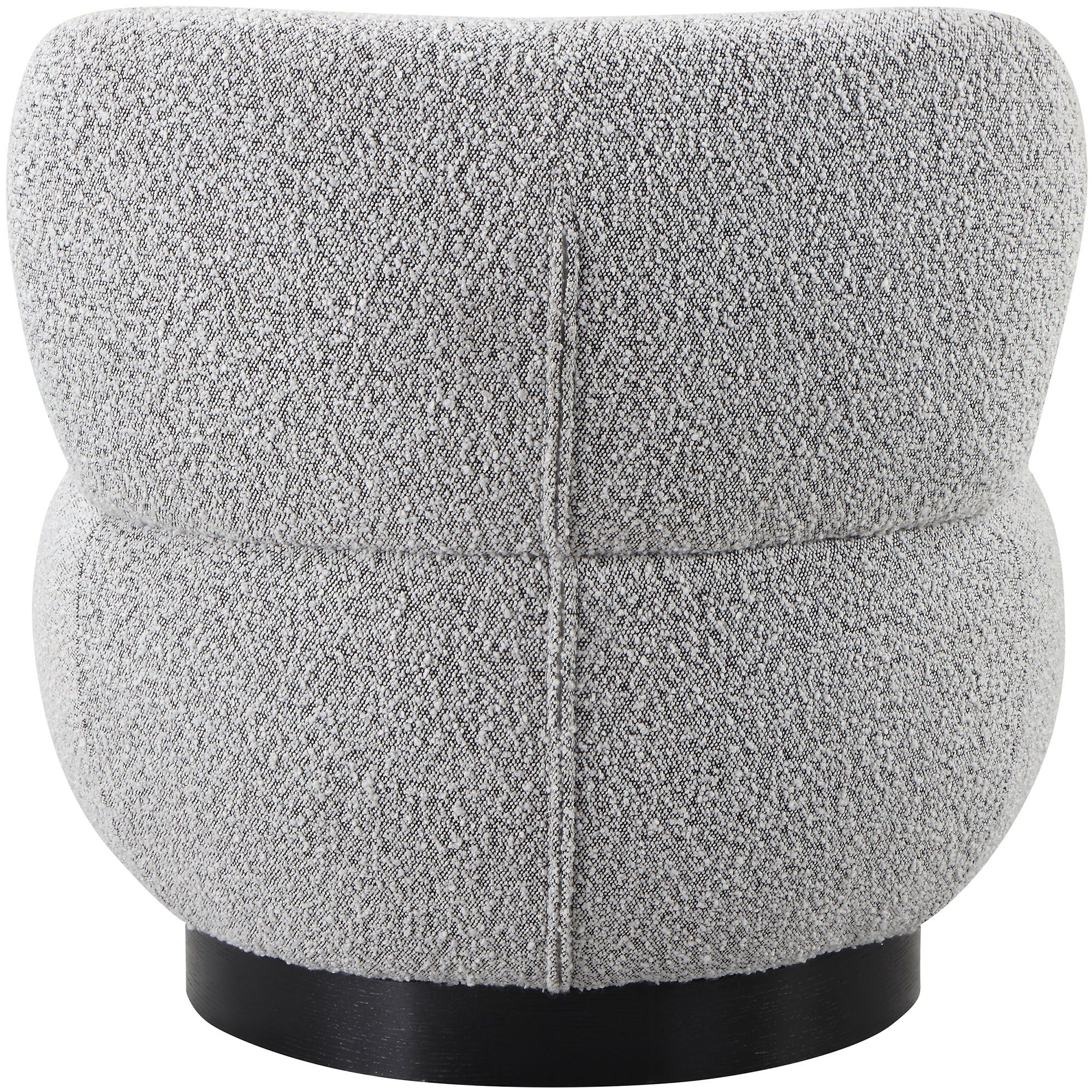 Calais Boucle Fabric Accent Chair with Black Oak Veneer Base