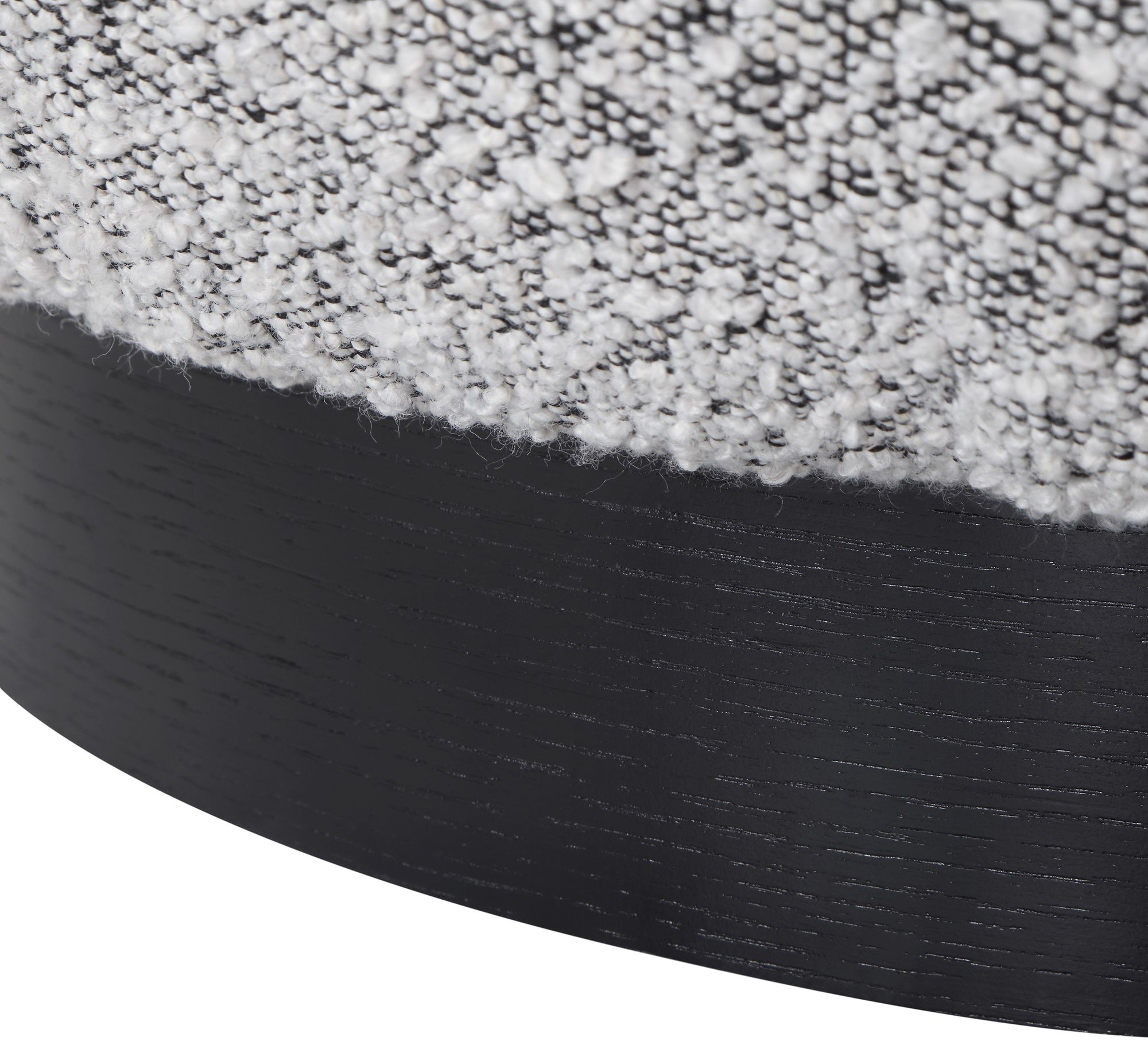 Calais Boucle Fabric Accent Chair with Black Oak Veneer Base