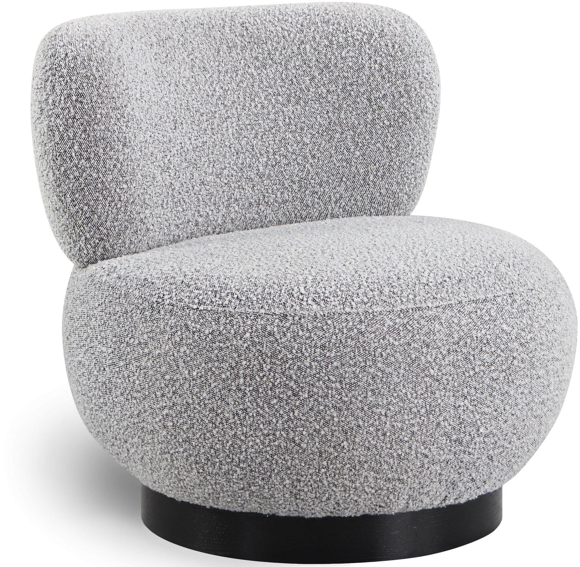 Calais Boucle Fabric Accent Chair with Black Oak Veneer Base
