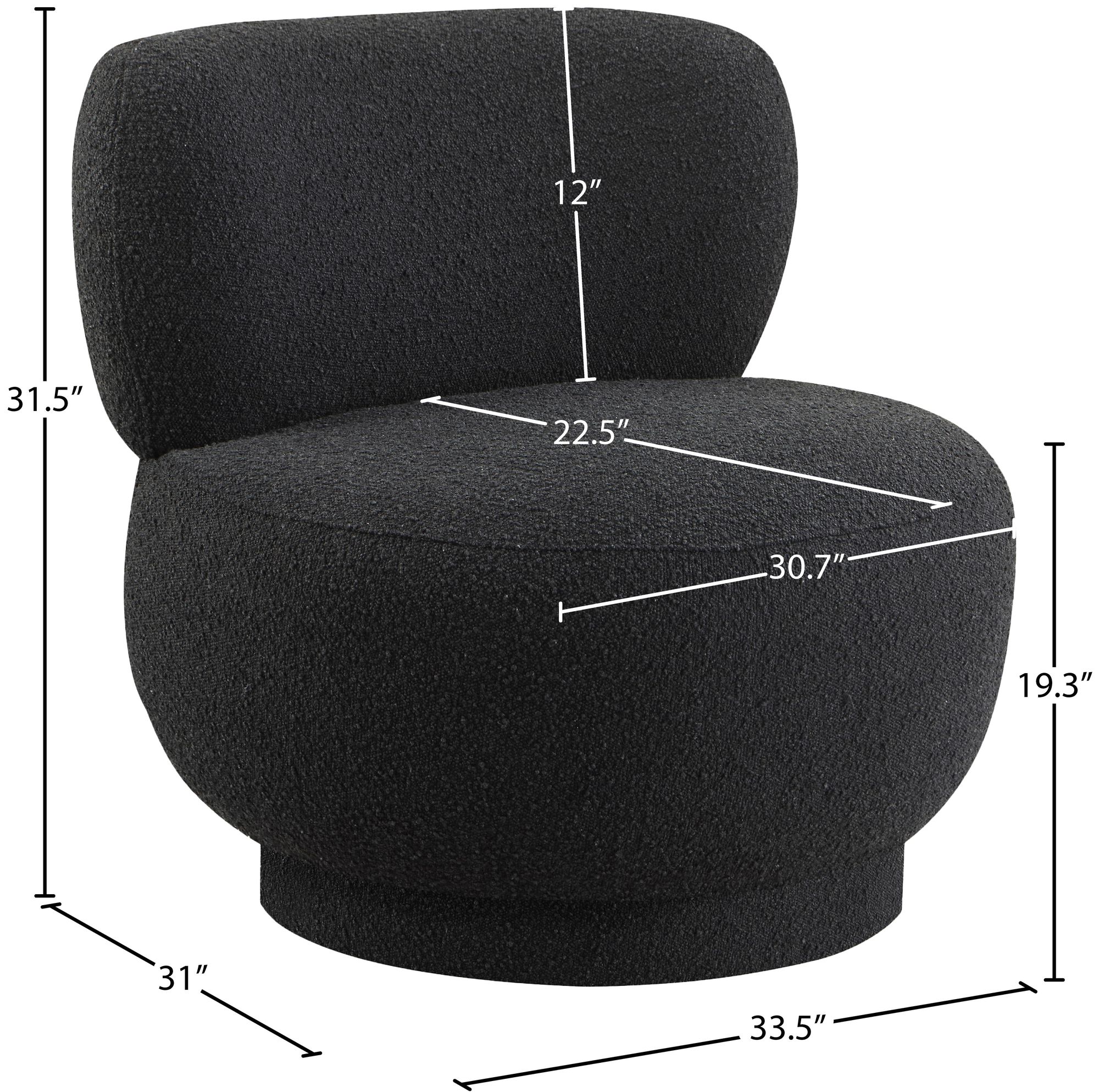 Calais Boucle Fabric Accent Chair with Upholstered Base