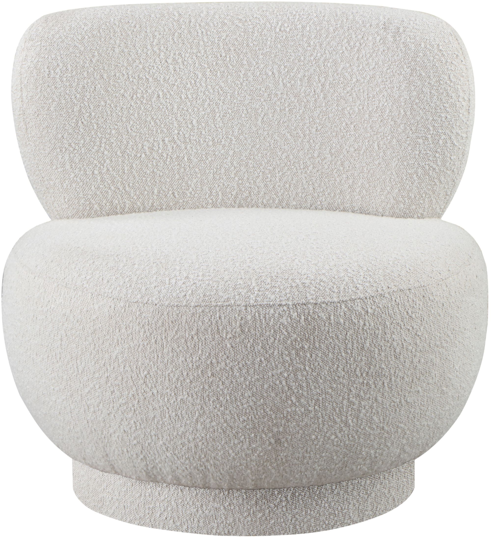 Calais Boucle Fabric Accent Chair with Upholstered Base