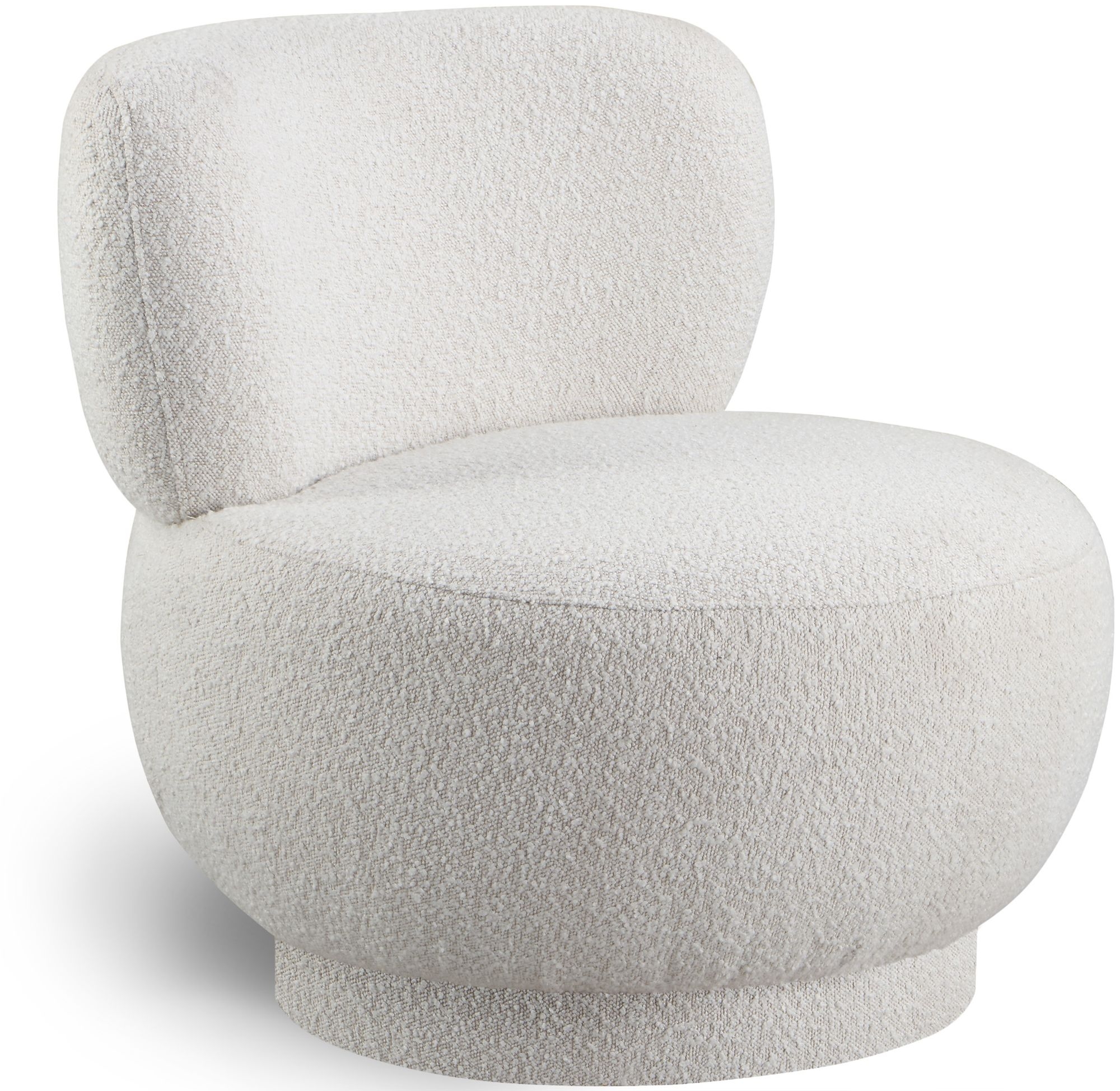Calais Boucle Fabric Accent Chair with Upholstered Base
