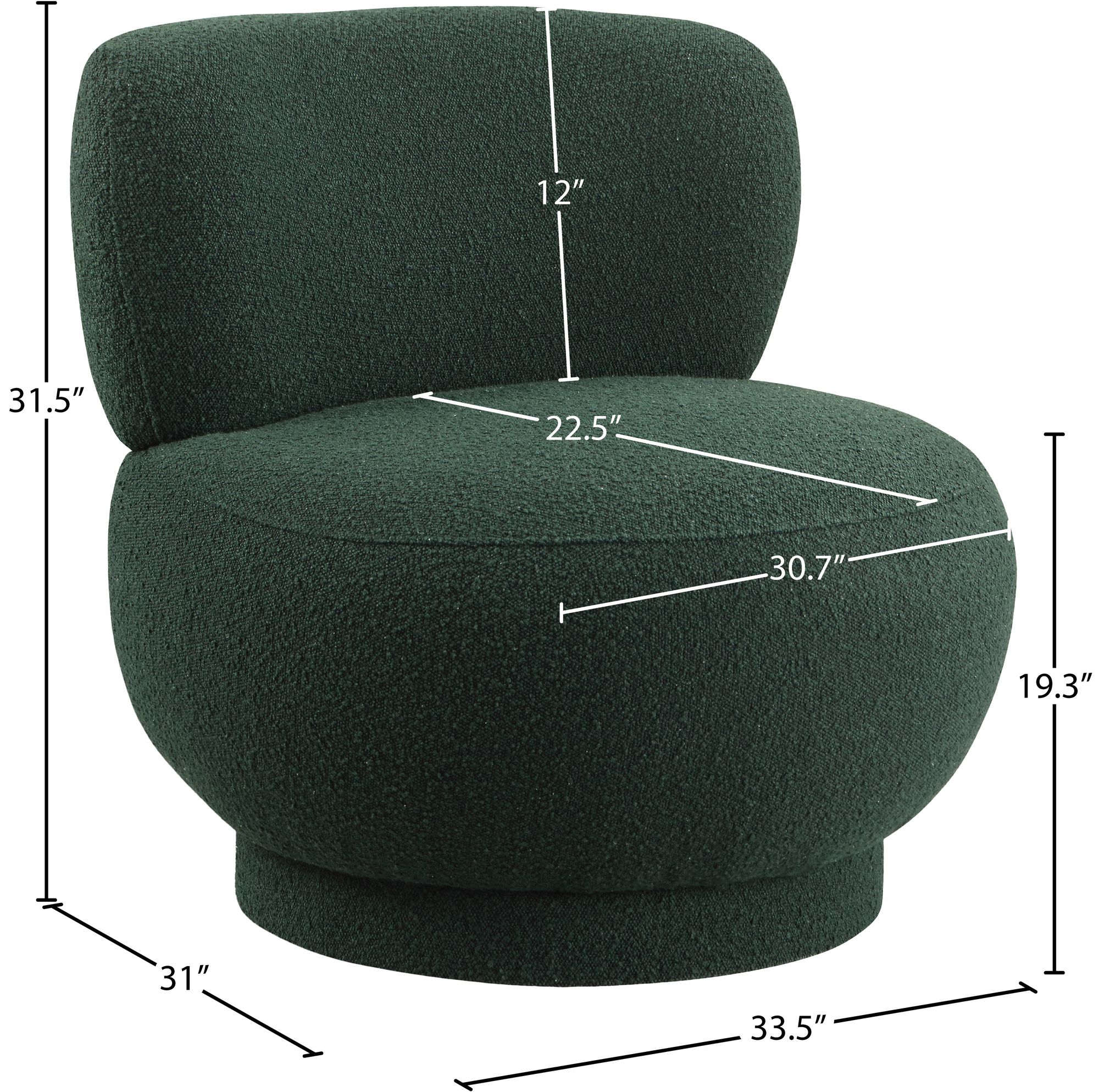 Calais Boucle Fabric Accent Chair with Upholstered Base