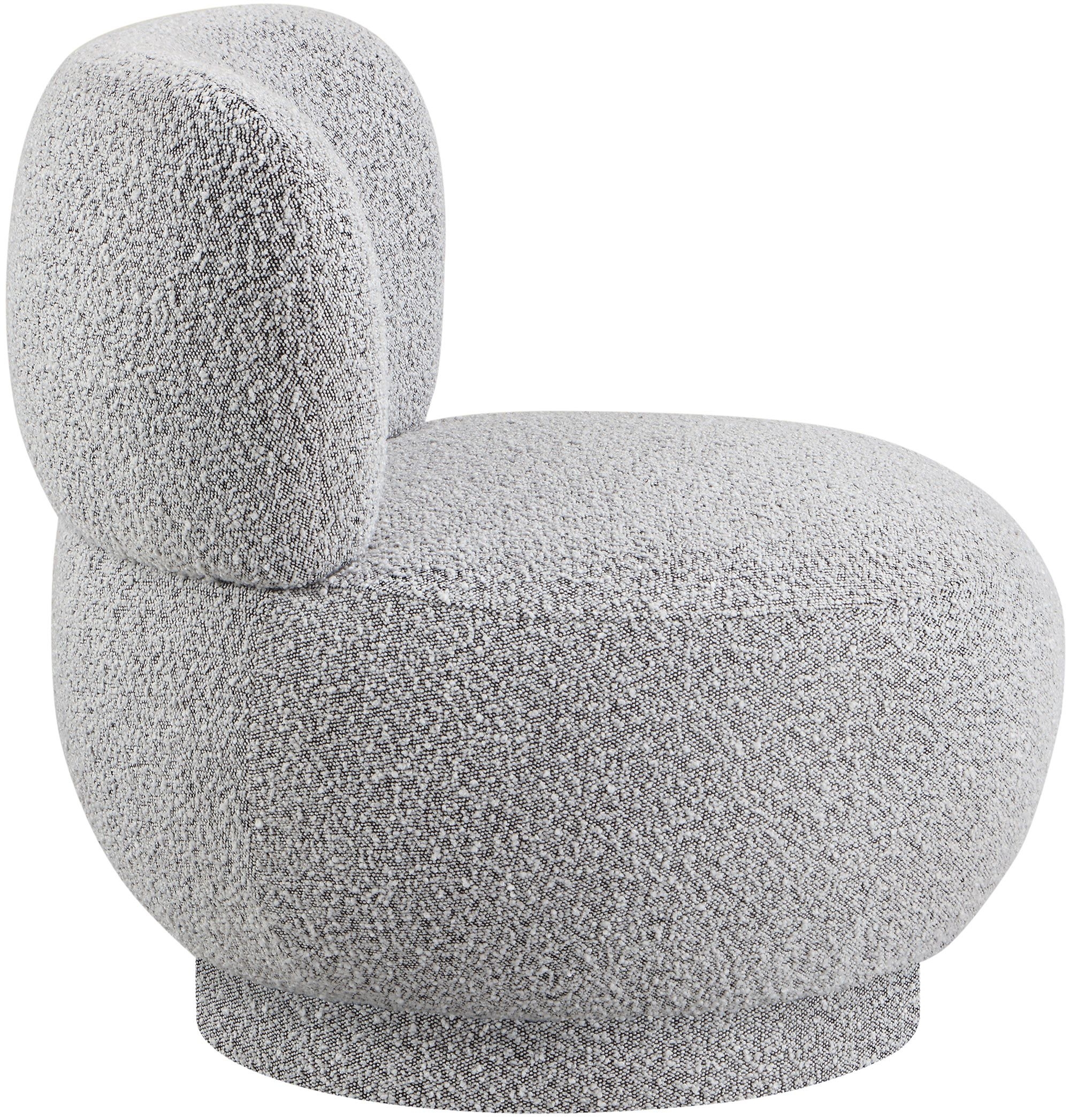 Calais Boucle Fabric Accent Chair with Upholstered Base