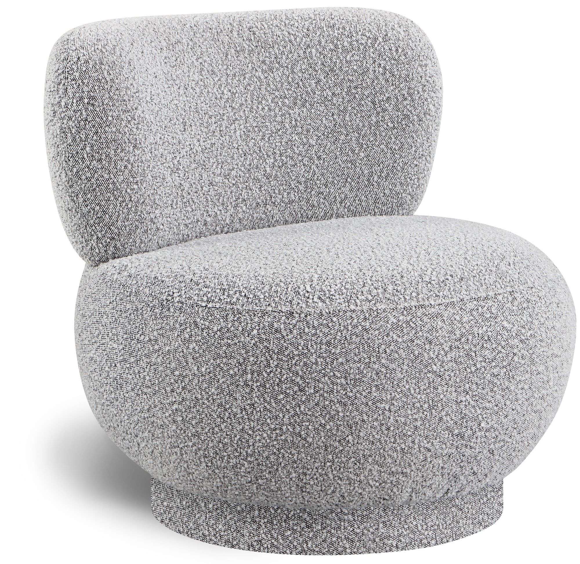 Calais Boucle Fabric Accent Chair with Upholstered Base