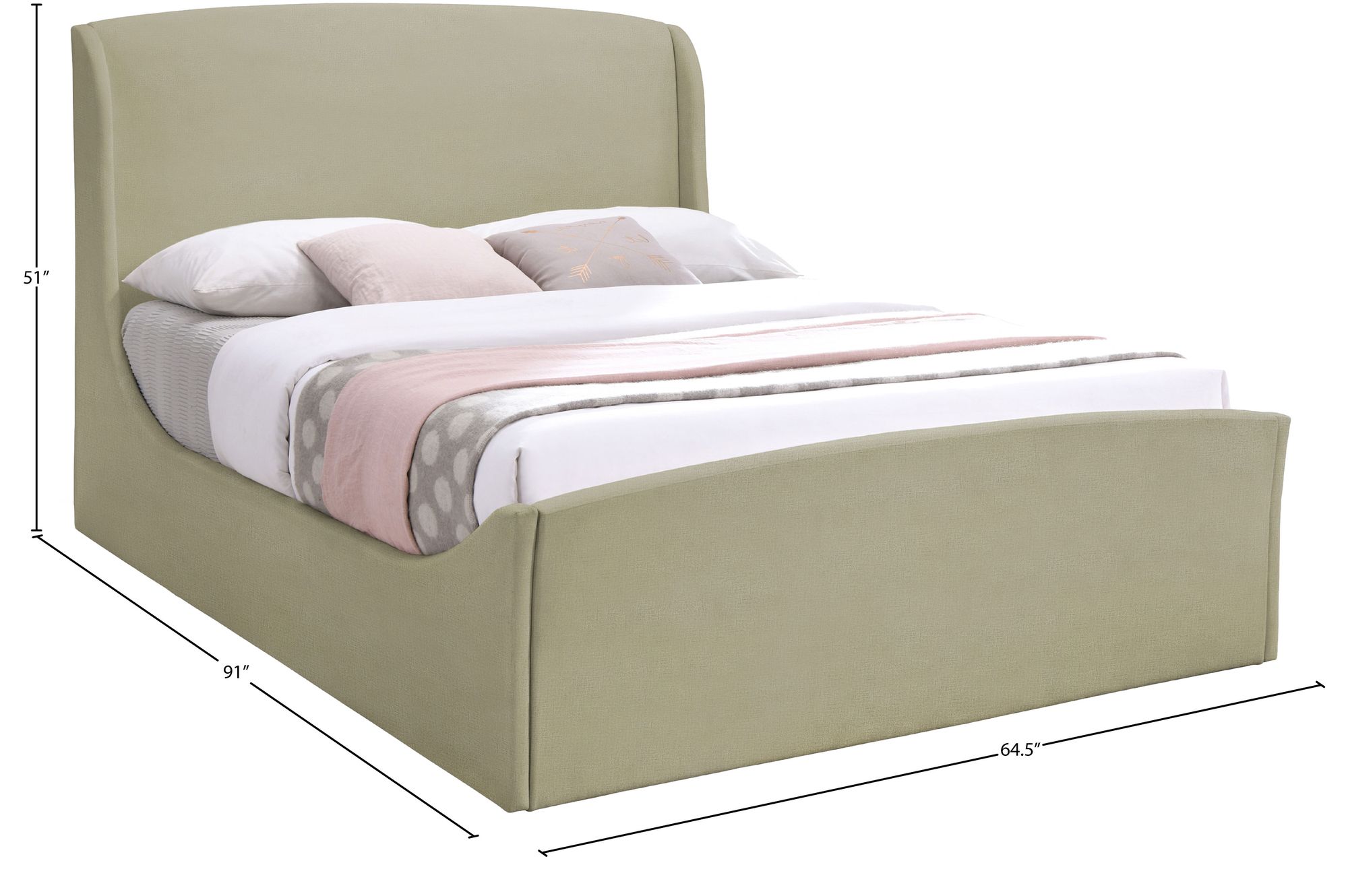 Tess Velvet Queen Size Bed