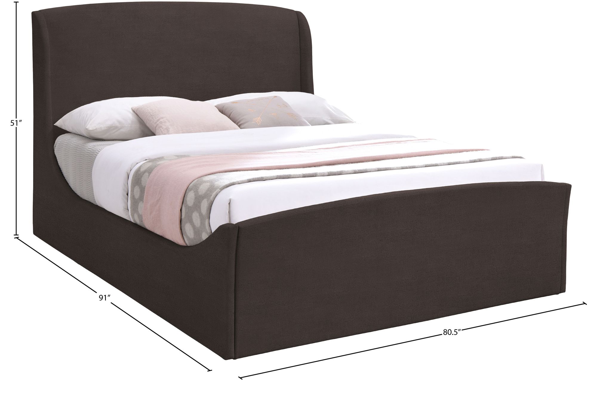 Tess Velvet King Size Bed