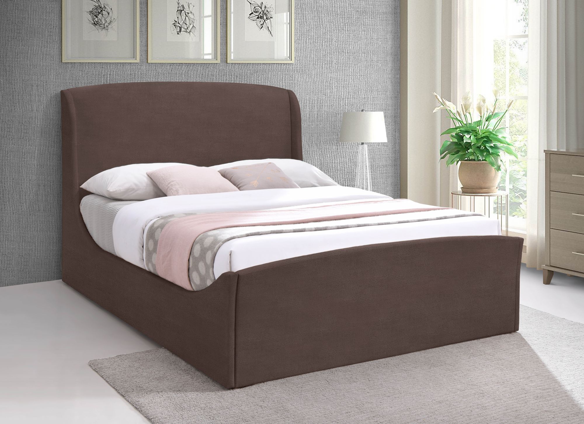 Tess Velvet Queen Size Bed