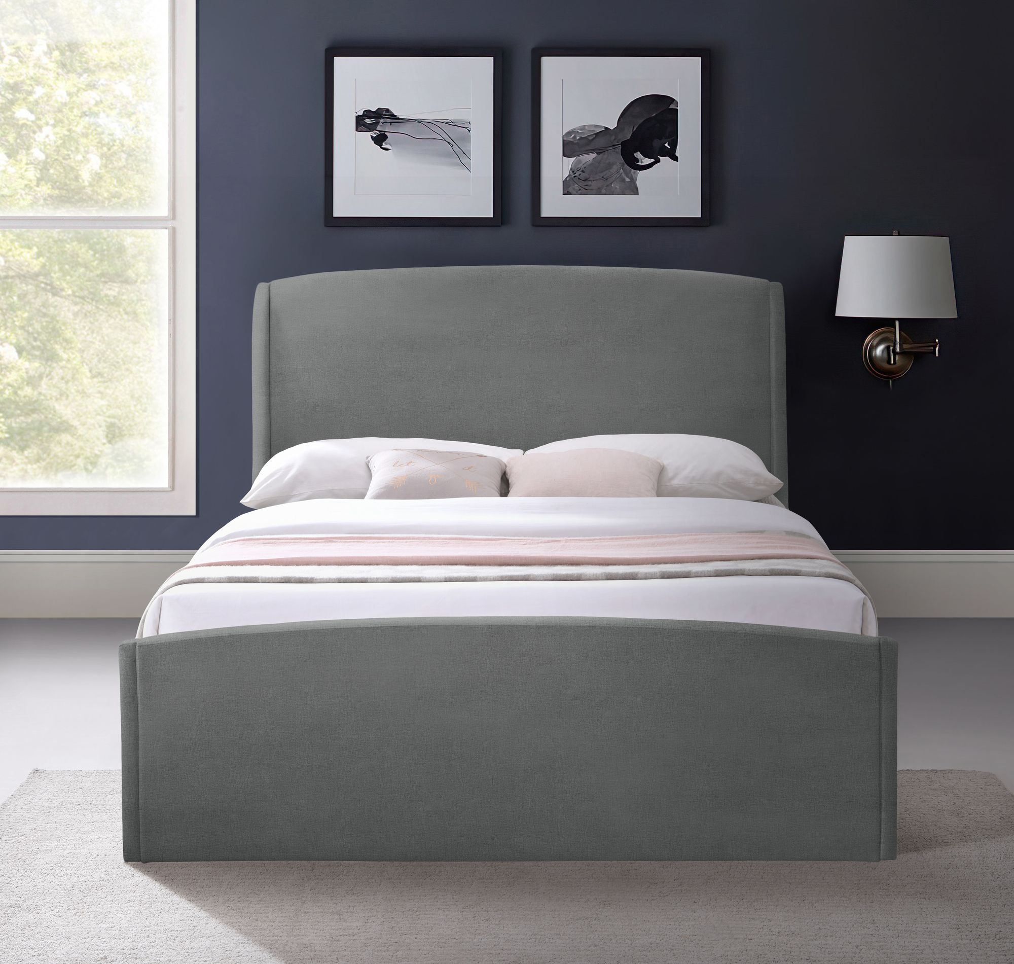 Tess Velvet King Size Bed