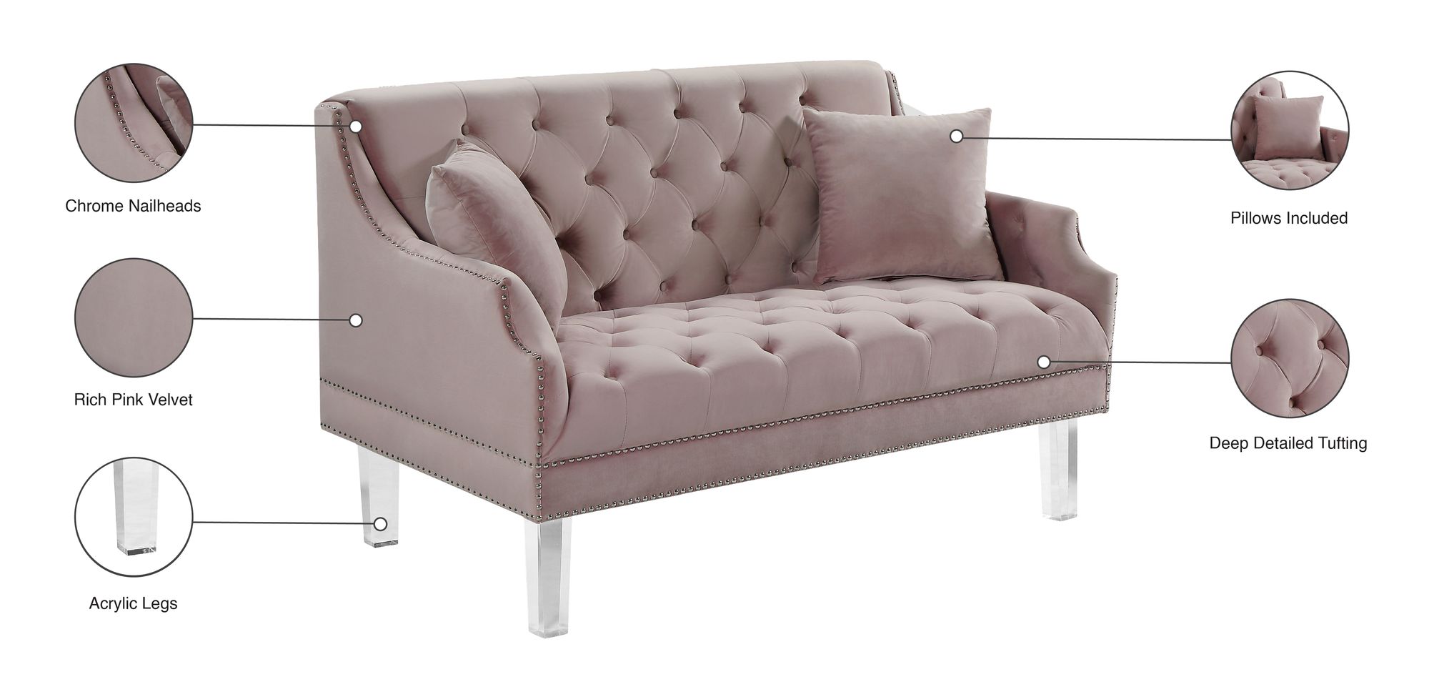 Roxy Velvet Loveseat