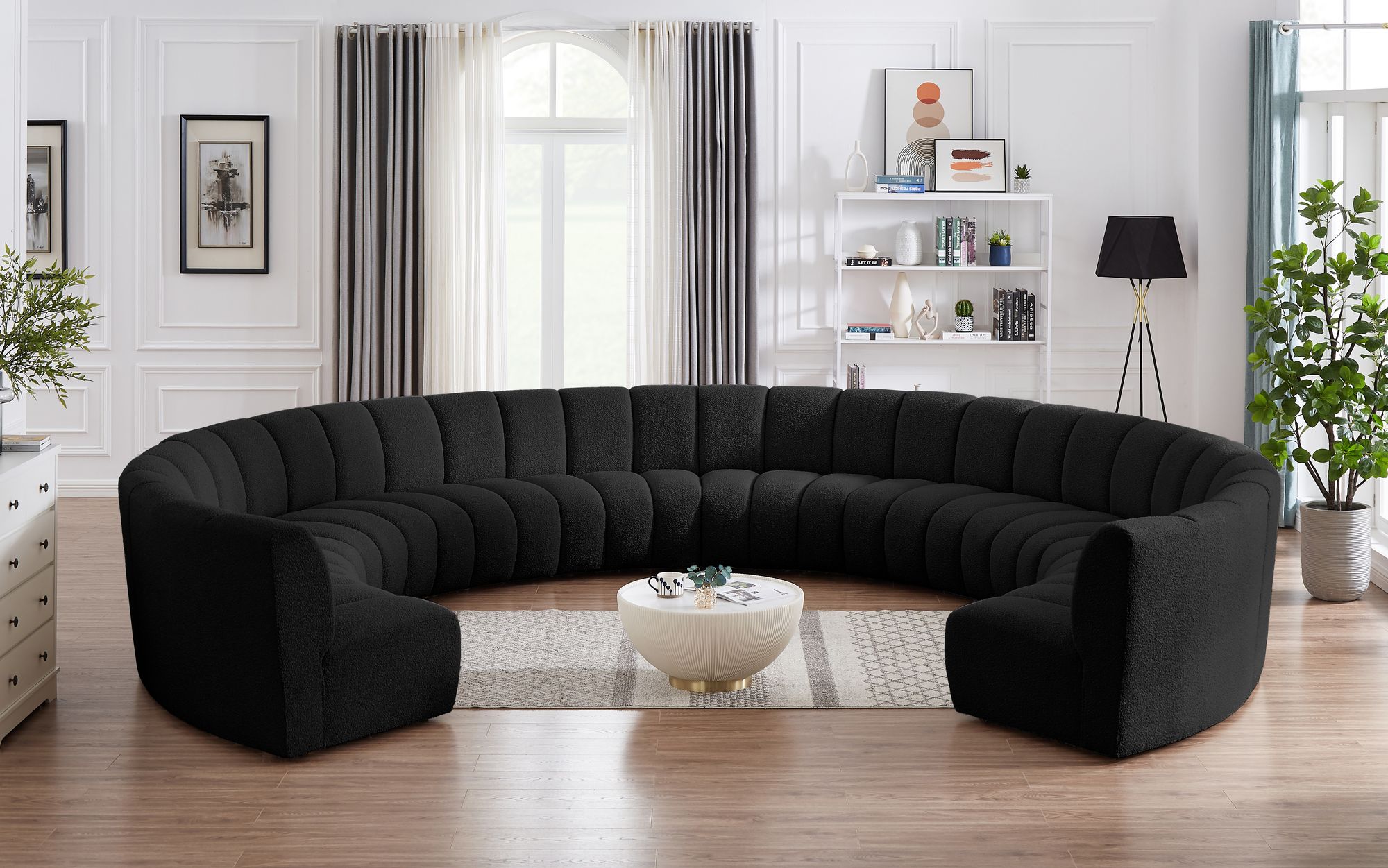 Infinity 183" 10-Piece Boucle Fabric Sectional Sofa