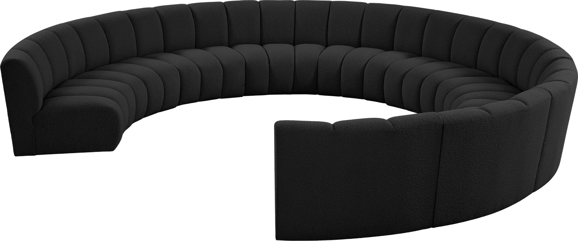 Infinity 183" 10-Piece Boucle Fabric Sectional