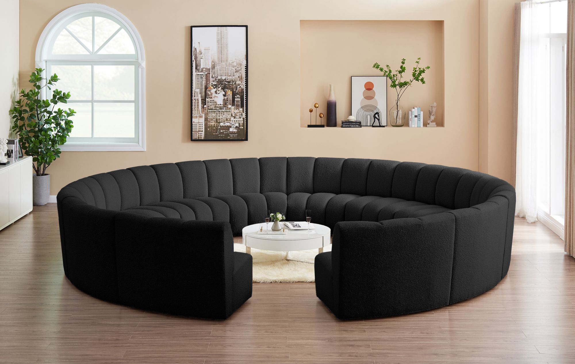 Infinity 183" 12-Piece Boucle Fabric Sectional