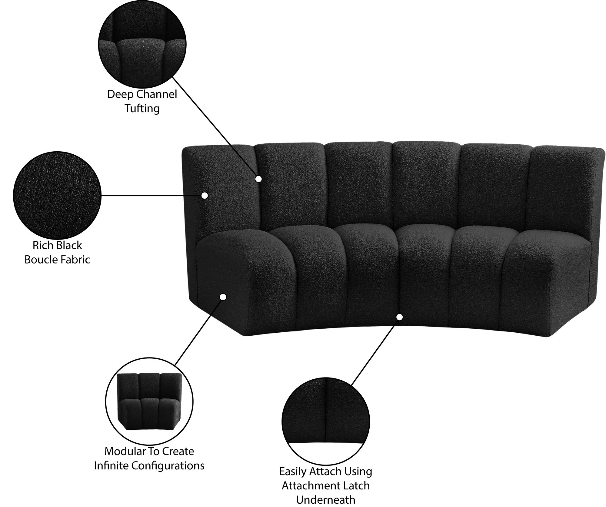 Infinity Boucle Fabric Loveseat