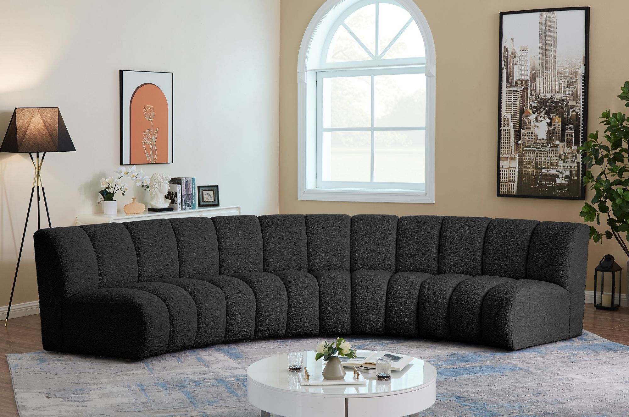 Infinity 148" 4-Piece Boucle Fabric Sectional