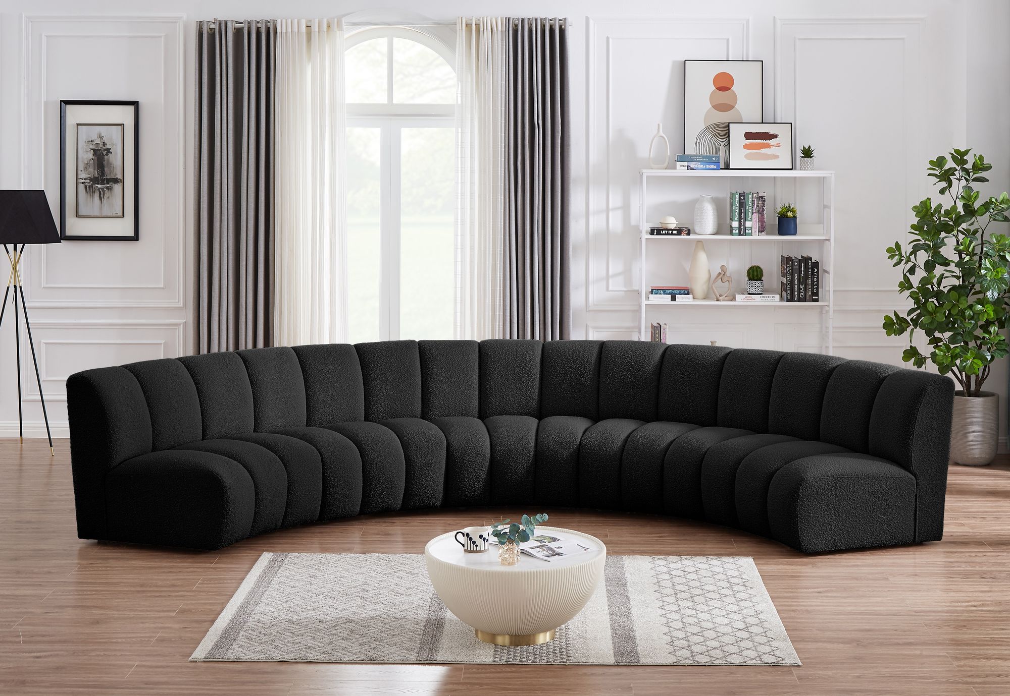Infinity 167" 5-Piece Boucle Fabric Sectional Sofa