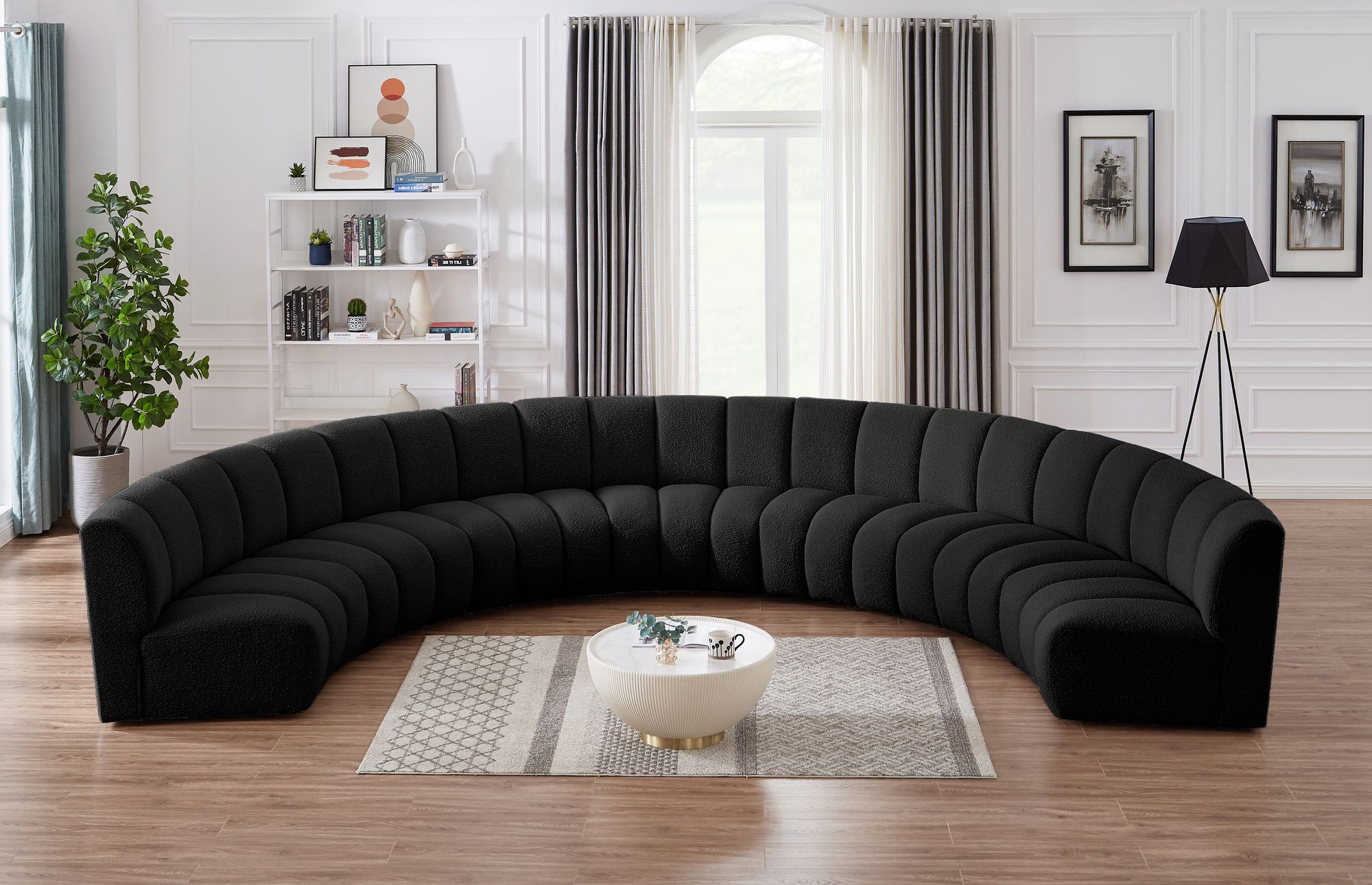 Infinity 183" 7-Piece Boucle Fabric Sectional Sofa
