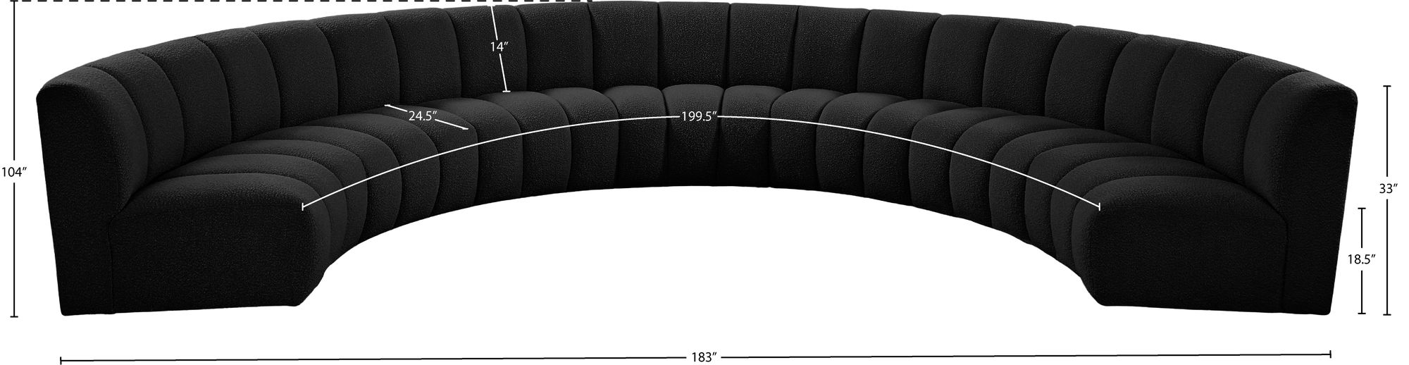 Infinity 183" 7-Piece Boucle Fabric Sectional Sofa