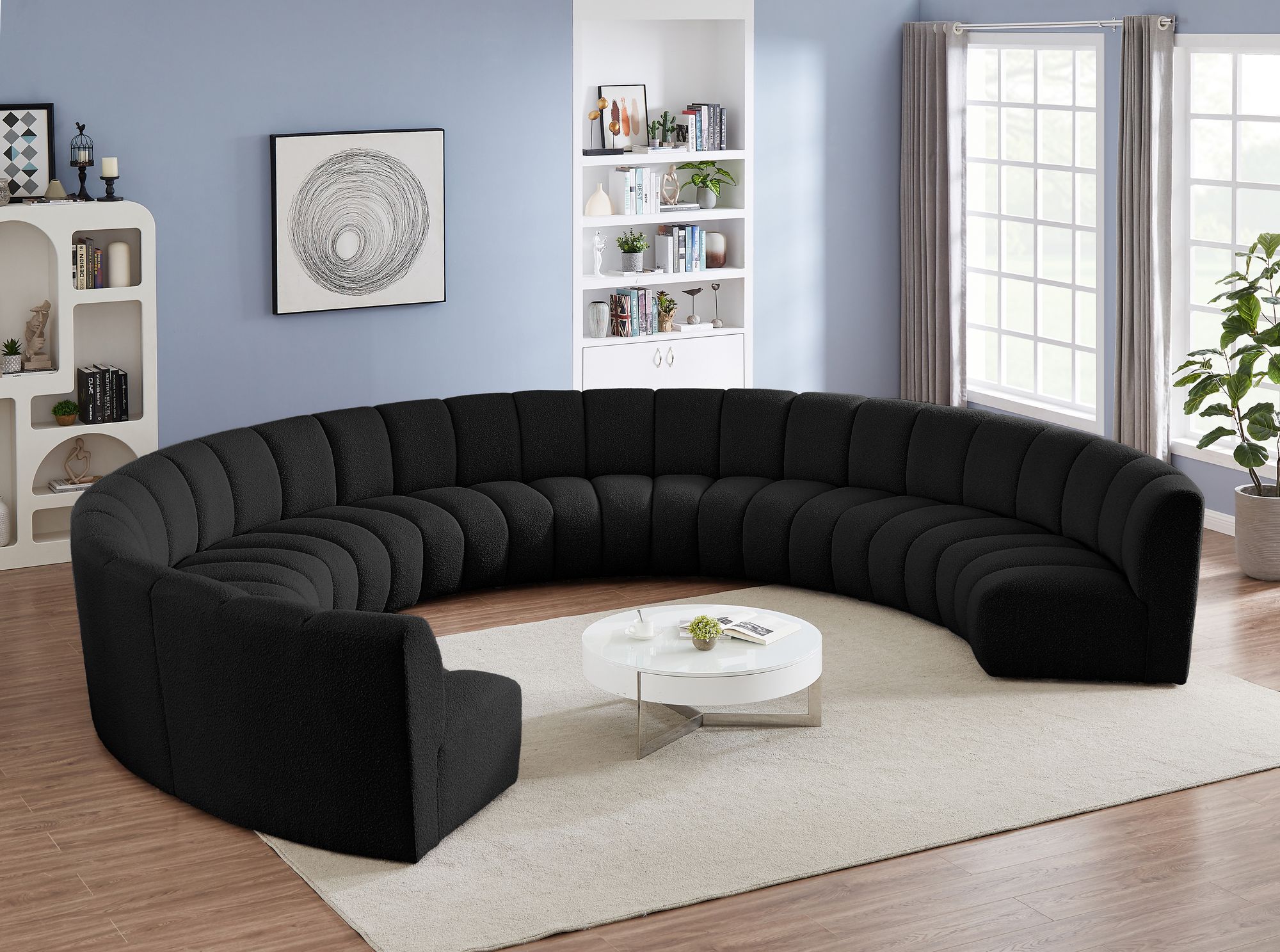 Infinity 183" 9-Piece Boucle Fabric Sectional Sofa