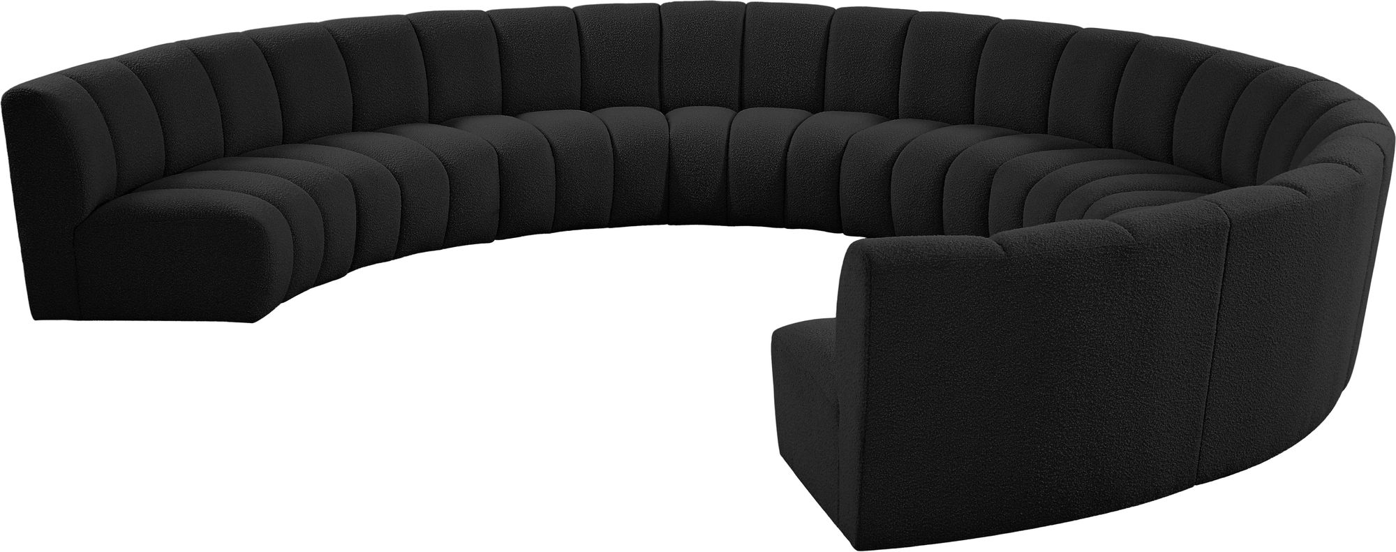 Infinity 183" 9-Piece Boucle Fabric Sectional
