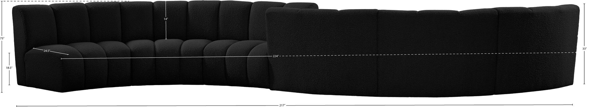 Infinity 217" 6-Piece Boucle Fabric Sectional Sofa