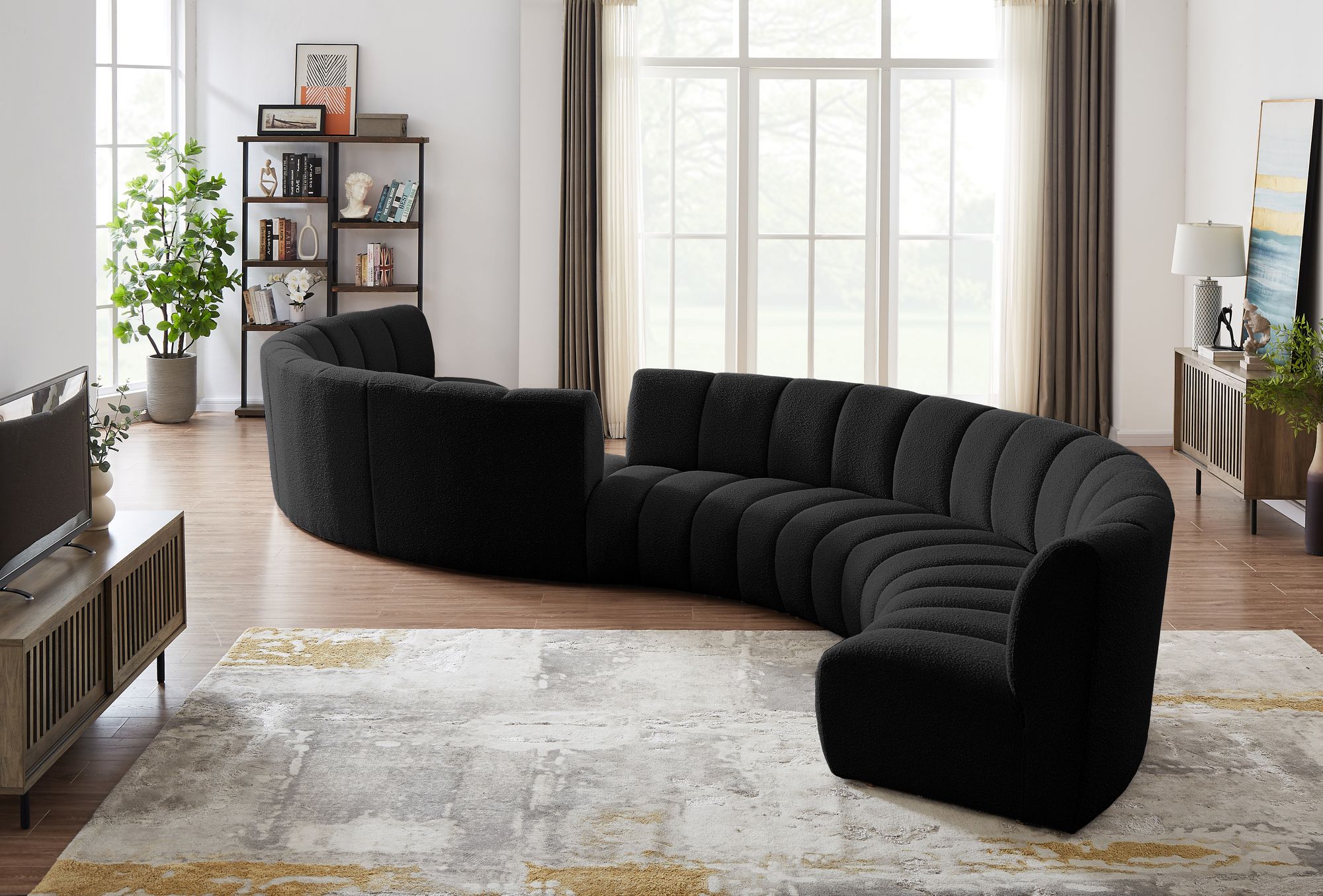 Infinity 268" 8-Piece Boucle Fabric Sectional
