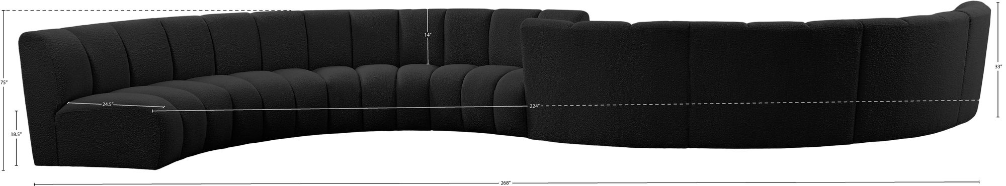 Infinity 268" 8-Piece Boucle Fabric Sectional