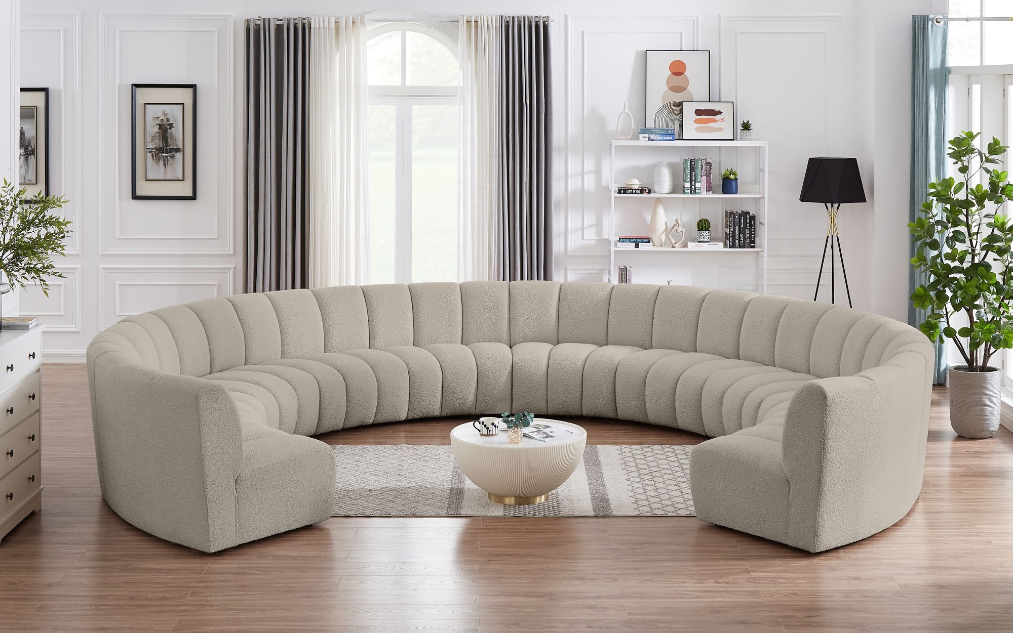 Infinity 183" 10-Piece Boucle Fabric Sectional Sofa