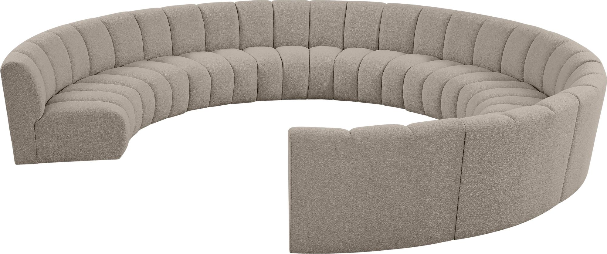 Infinity 183" 10-Piece Boucle Fabric Sectional