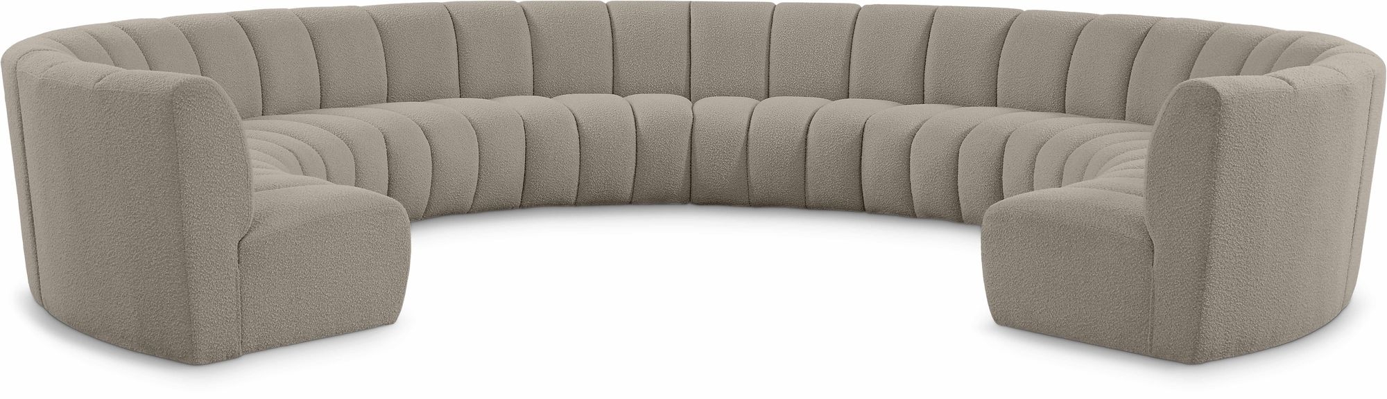 Infinity 183" 10-Piece Boucle Fabric Sectional Sofa