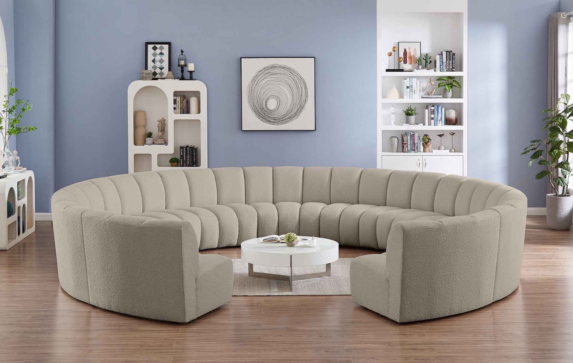 Infinity 183" 11-Piece Boucle Fabric Sectional