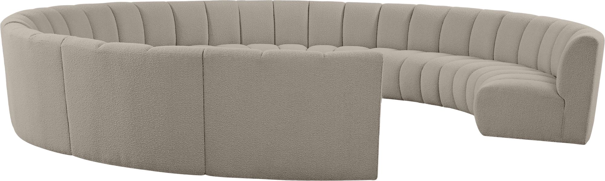 Infinity 183" 11-Piece Boucle Fabric Sectional