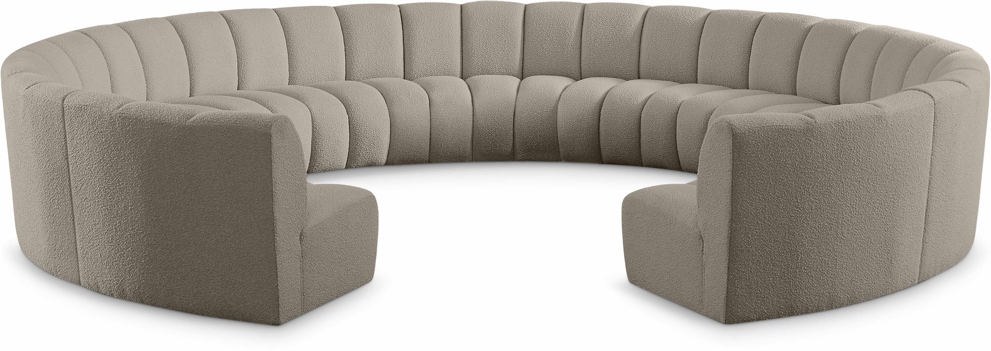 Infinity 183" 11-Piece Boucle Fabric Sectional Sofa