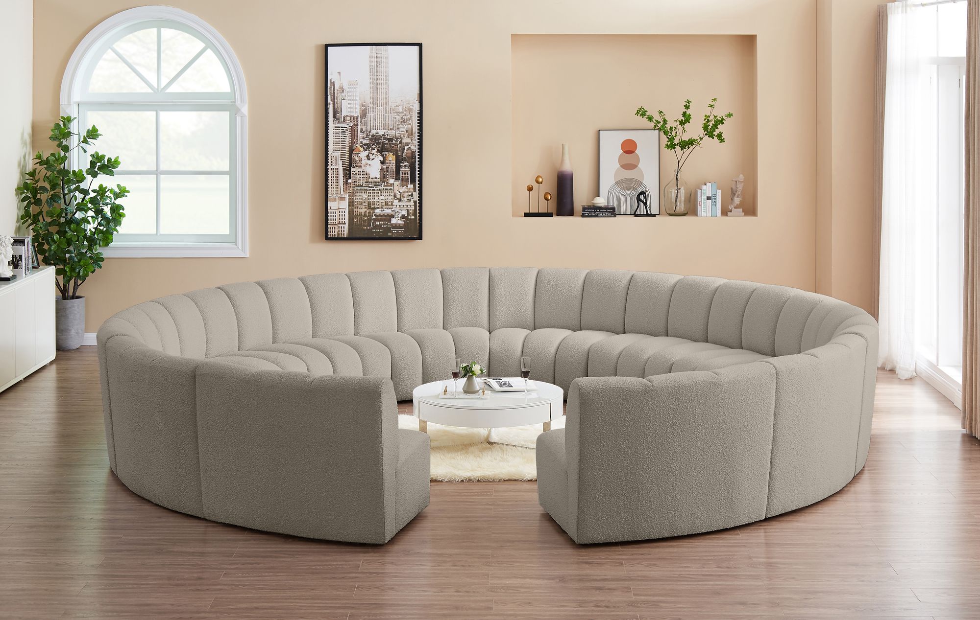 Infinity 183" 12-Piece Boucle Fabric Sectional