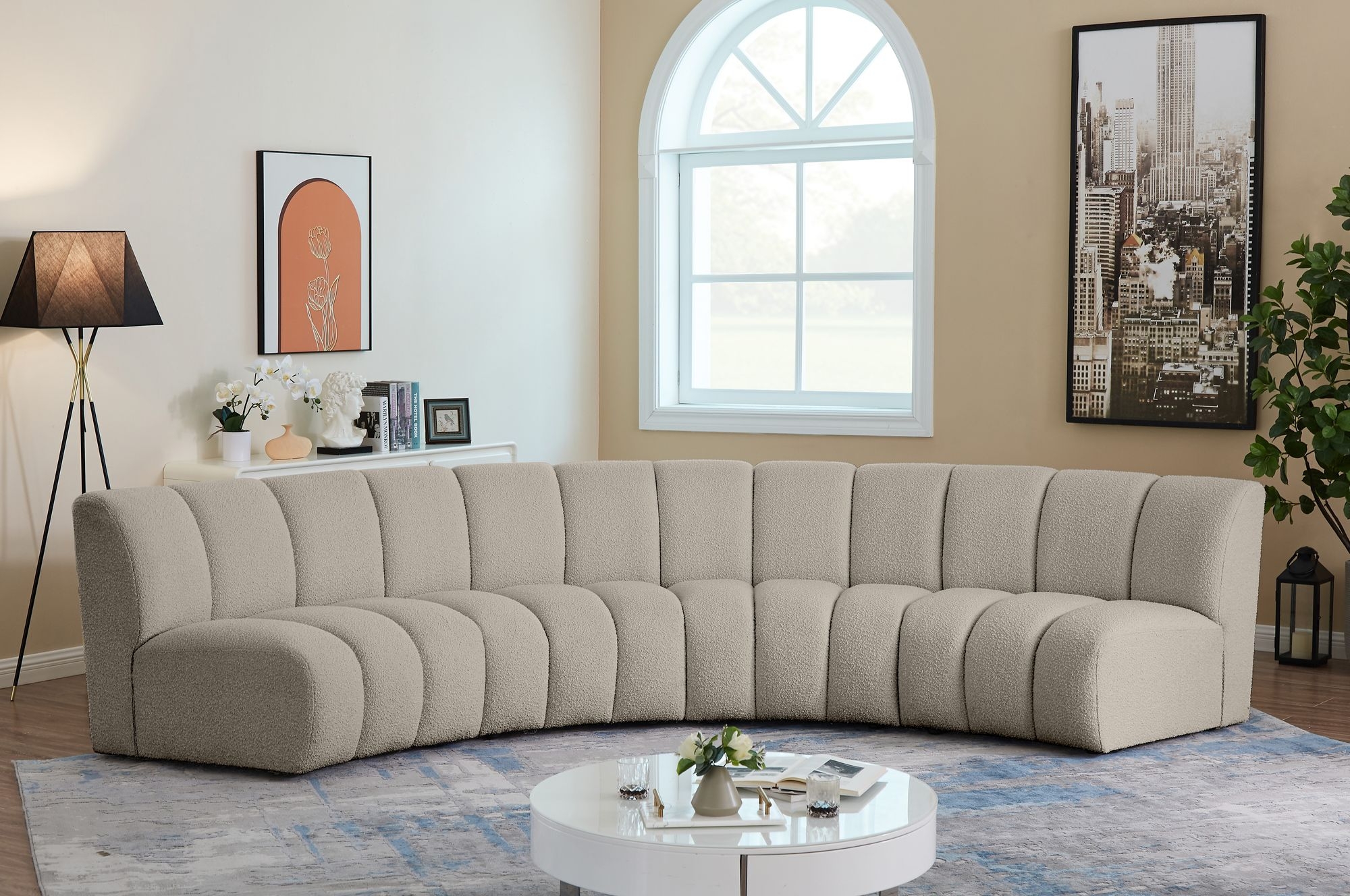 Infinity 148" 4-Piece Velvet Modular Sectional