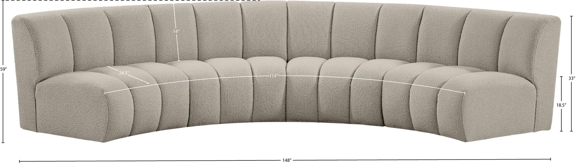 Infinity 148" 4-Piece Velvet Modular Sectional
