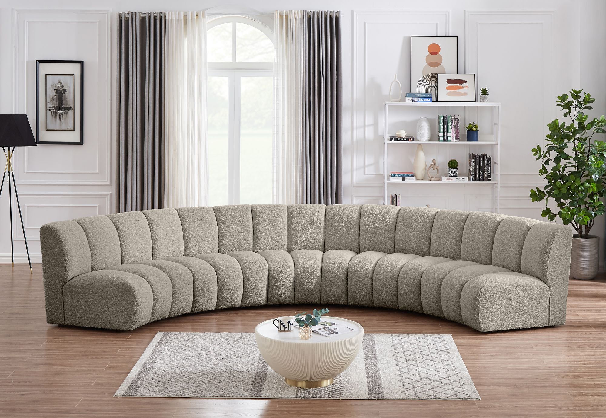 Infinity 167" 5-Piece Boucle Fabric Sectional