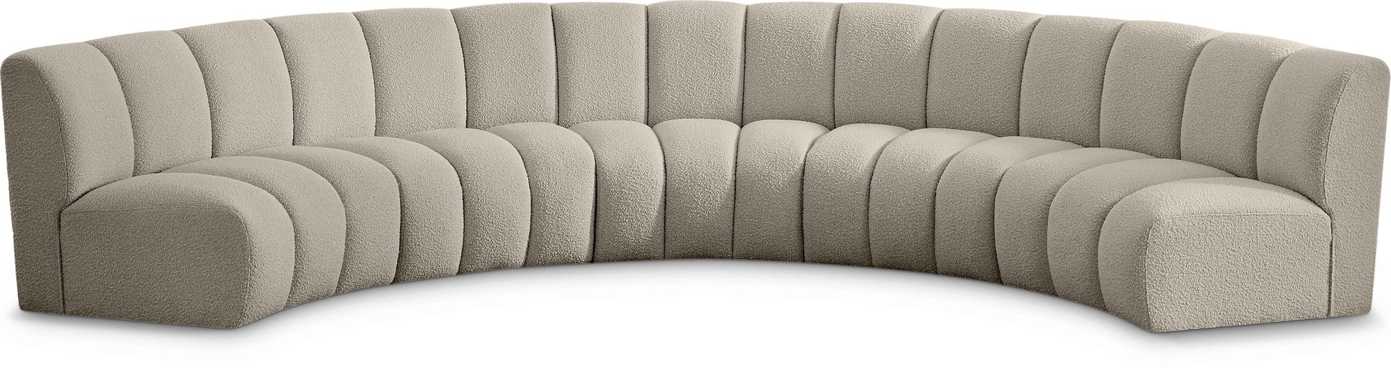 Infinity 167" 5-Piece Boucle Fabric Sectional Sofa