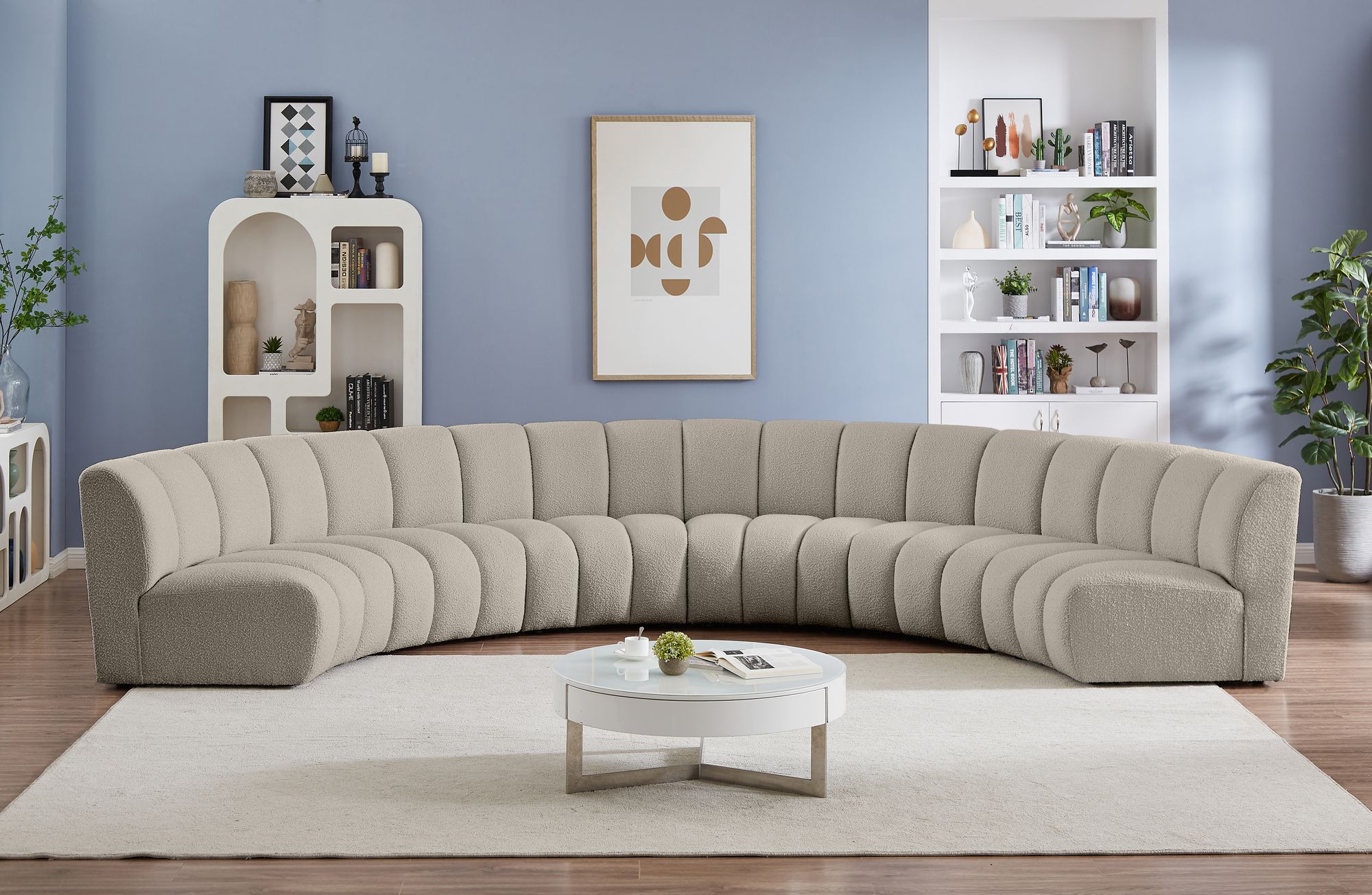 Infinity 174" 6-Piece Boucle Fabric Sectional