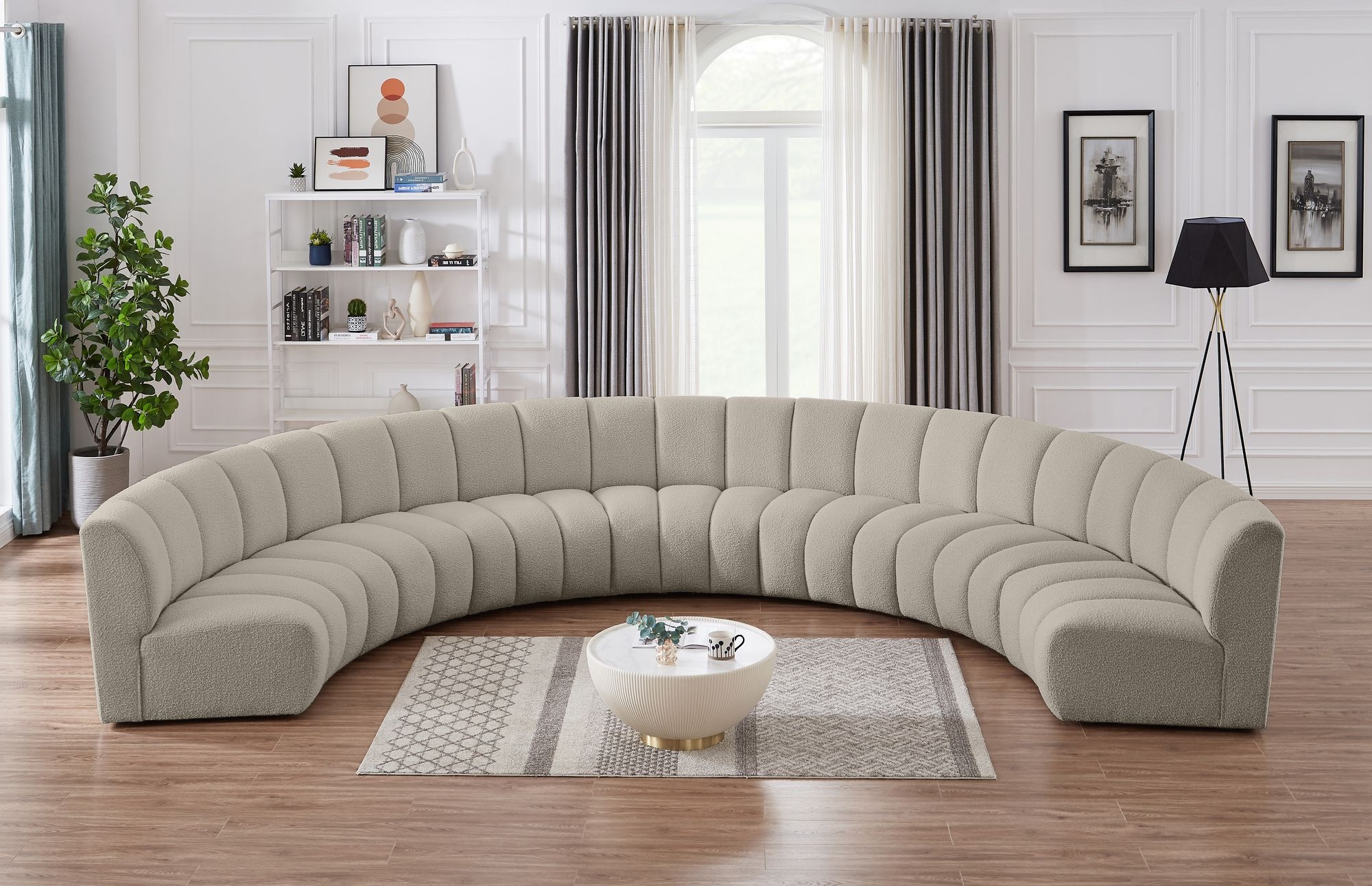 Infinity 183" 7-Piece Boucle Fabric Sectional Sofa