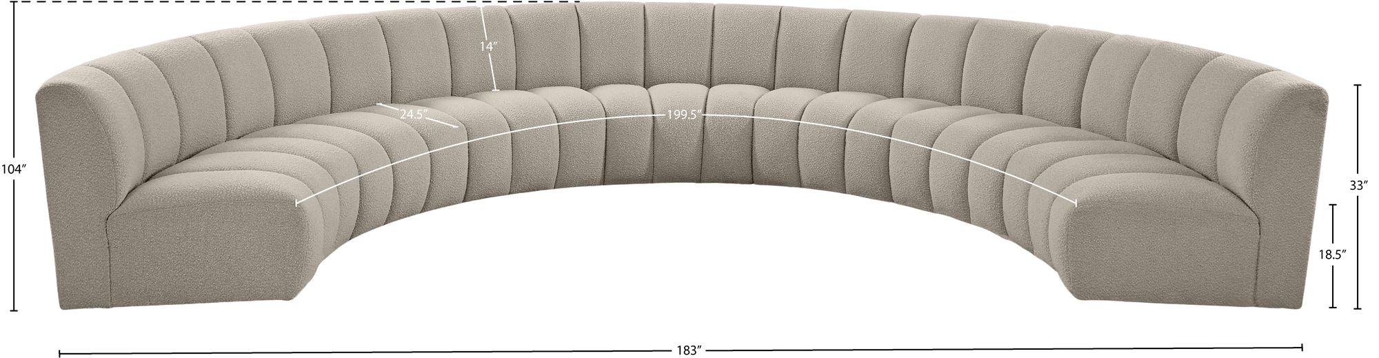 Infinity 183" 7-Piece Boucle Fabric Sectional