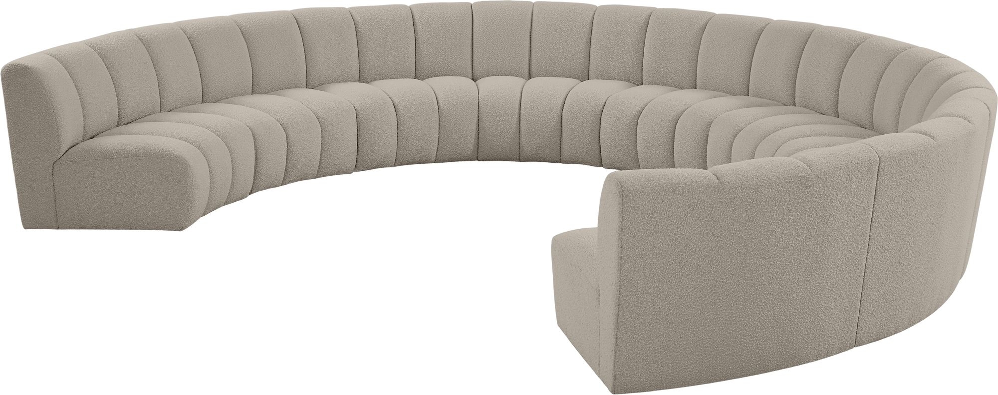 Infinity 183" 9-Piece Boucle Fabric Sectional Sofa
