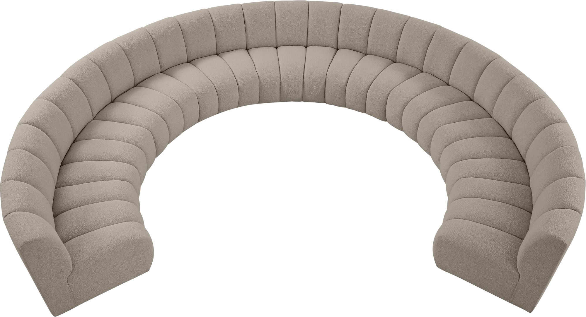 Infinity 183" 9-Piece Boucle Fabric Sectional Sofa