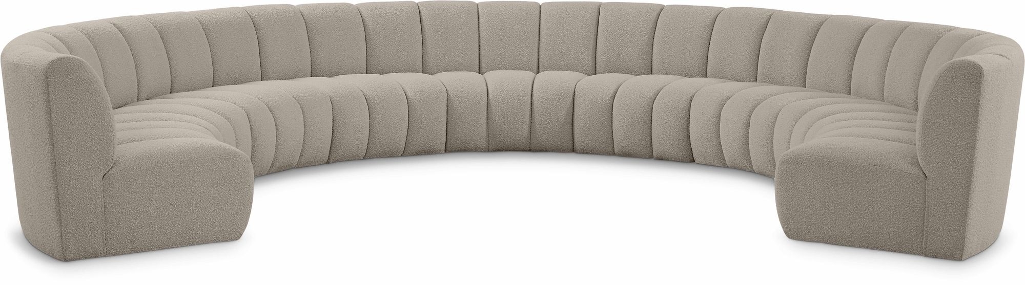 Infinity 183" 9-Piece Boucle Fabric Sectional Sofa