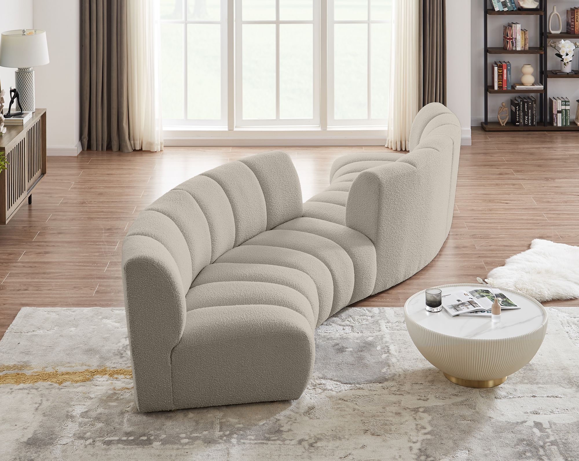 Infinity 154" 4-Piece Boucle Fabric Sectional