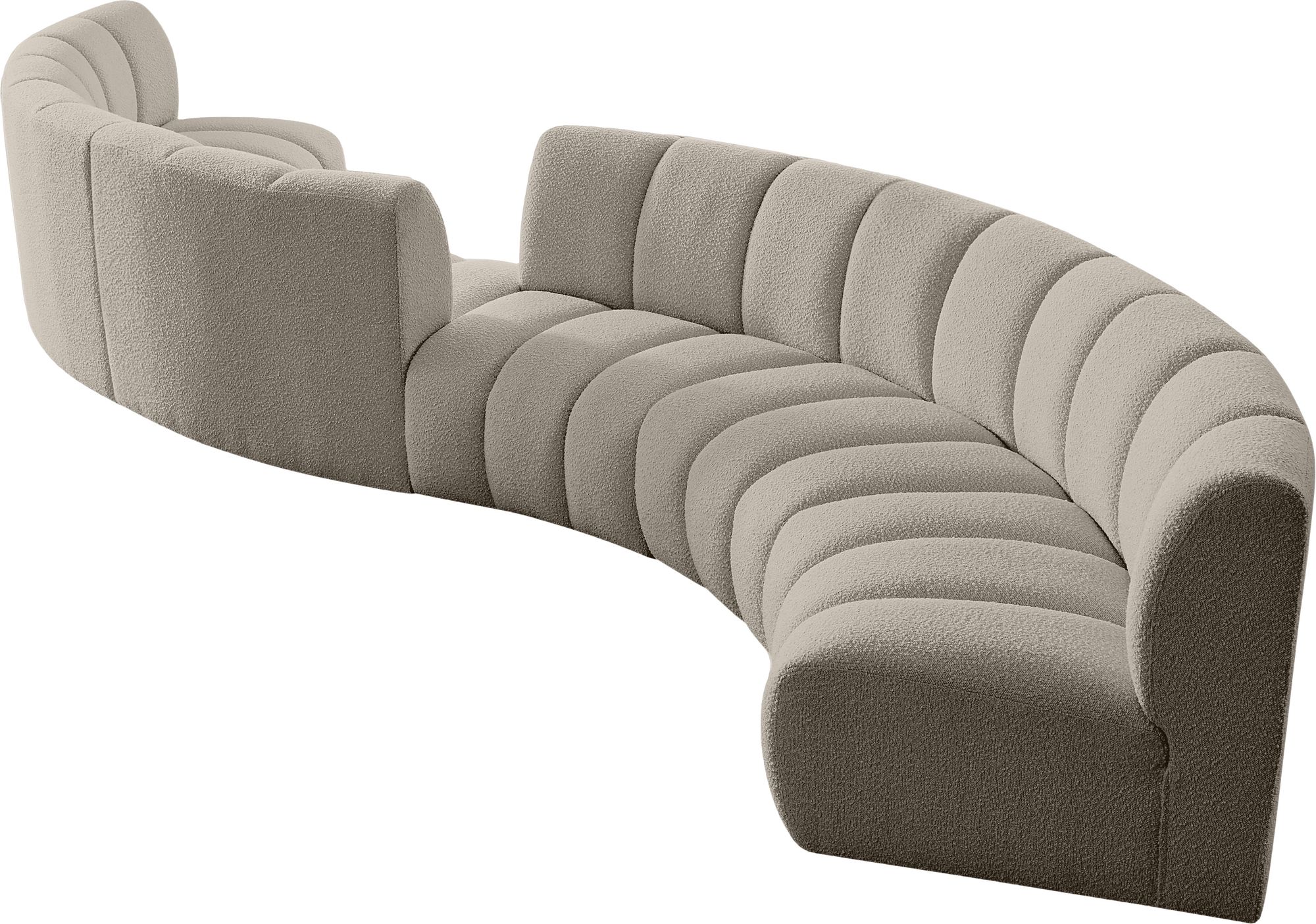 Infinity 217" 6-Piece Boucle Fabric Sectional