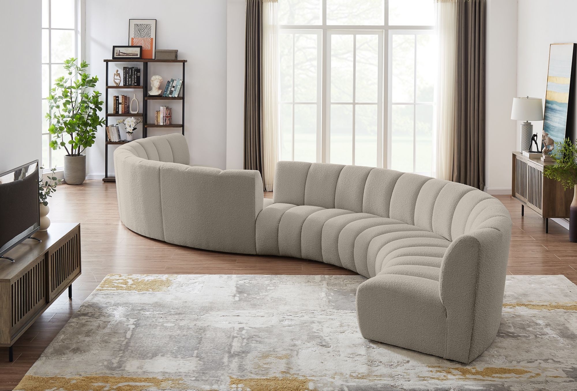 Infinity 268" 8-Piece Boucle Fabric Sectional Sofa