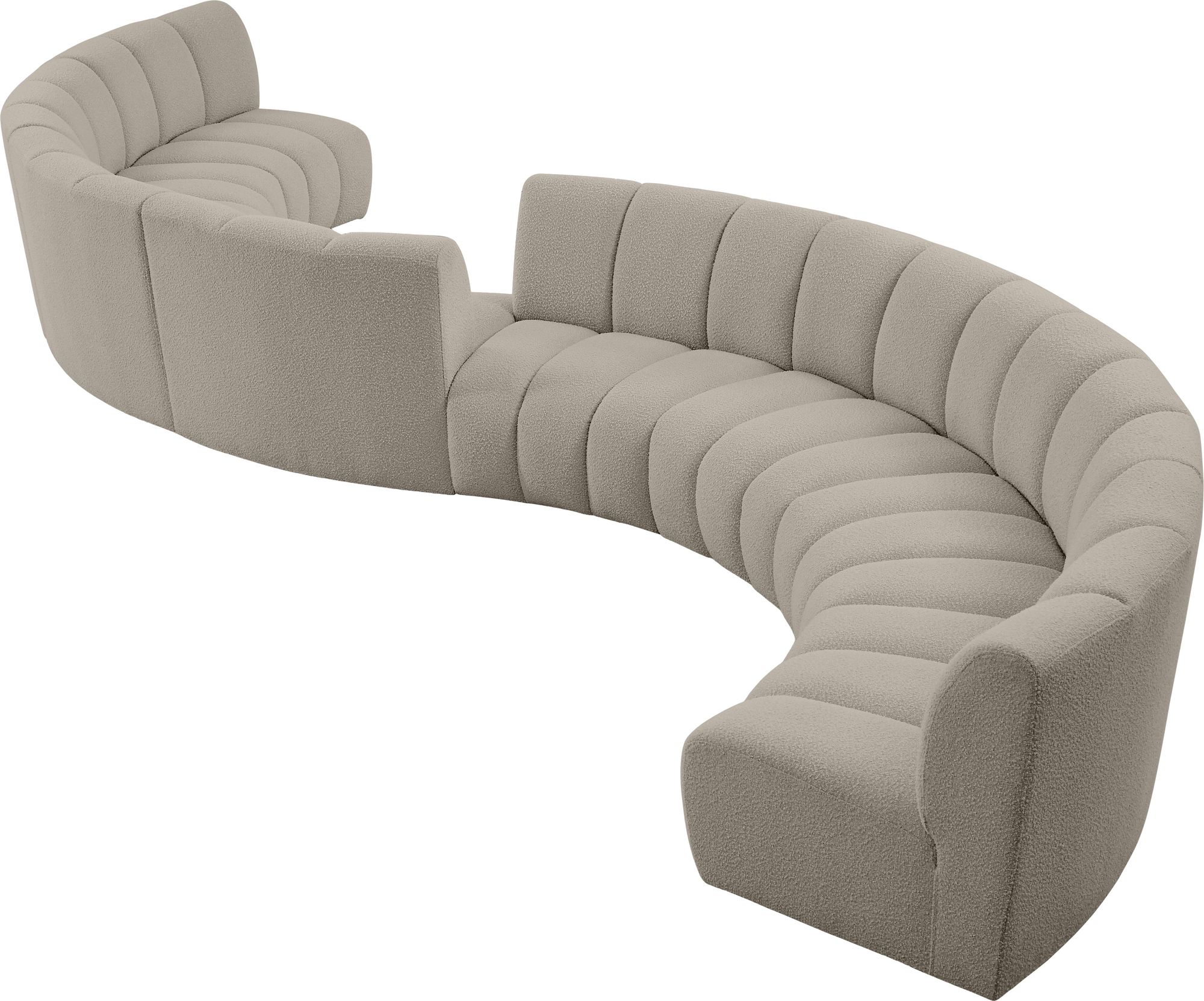 Infinity 268" 8-Piece Boucle Fabric Sectional